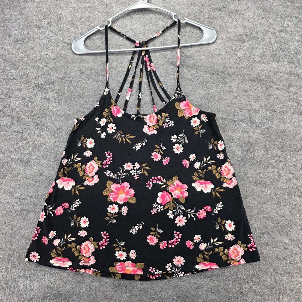 Lascana Tank Top Womens 4/6 Sleeveless Black Floral